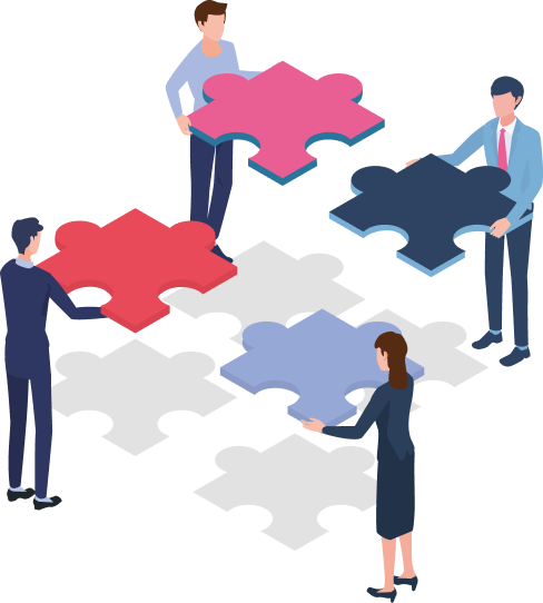 パズルをつなぐ人々